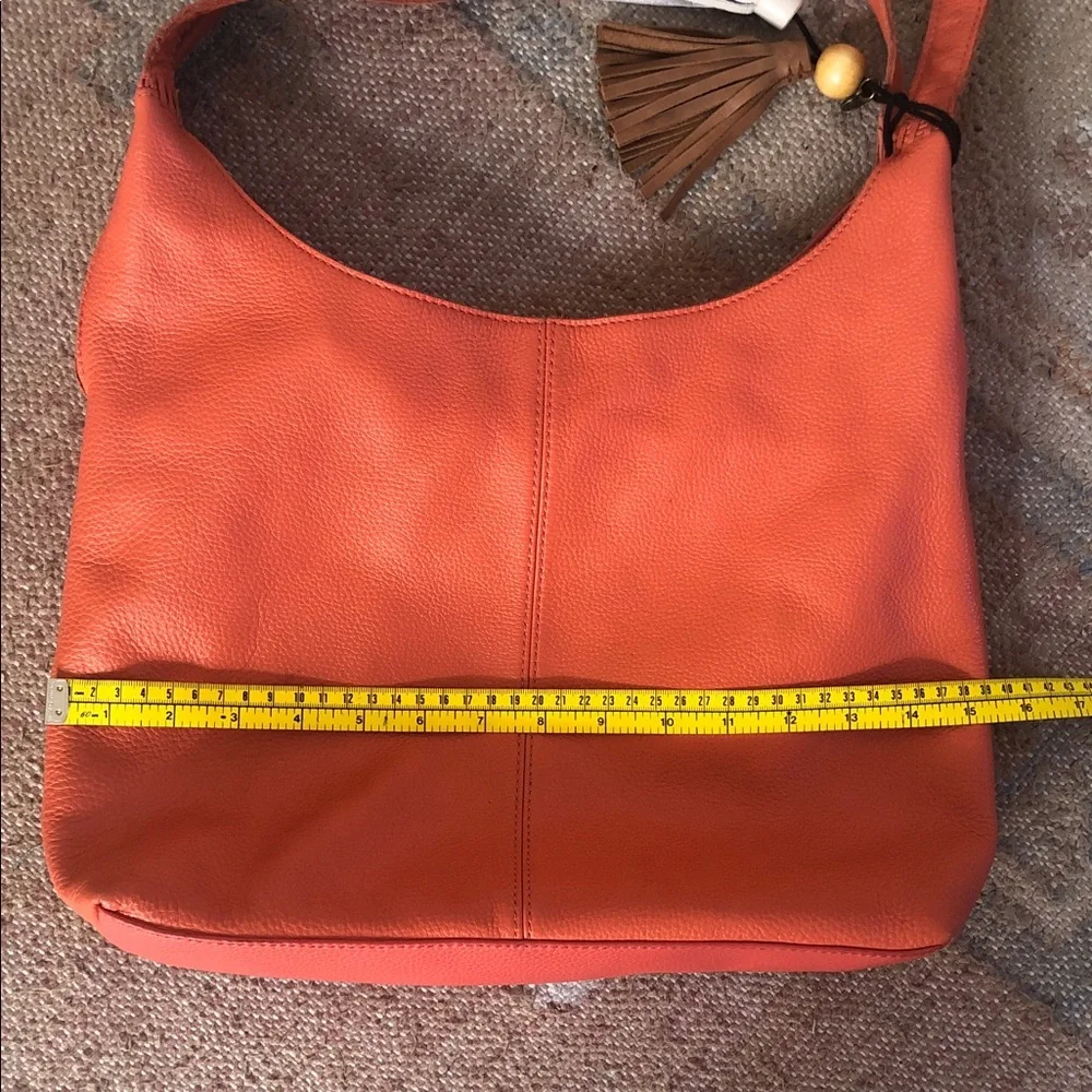 The Sak Huntley Hobo Orange Pebbled Leather Shoulder Bag
